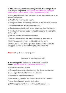 HSC Sentence Rearrangement Guide | PDF