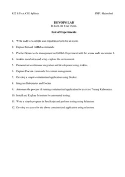 JNTUH R22 DevOps Lab Manual | PDF | Version Control | Selenium (Software)