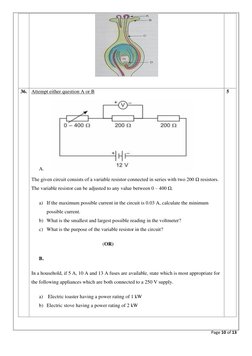 Page 10 of 13 
 
 
                                        
36. Attempt either question A or B 
A.     
 
The given circuit c