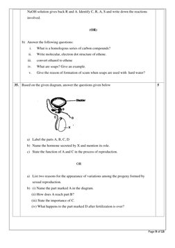 Page 9 of 13 
 
NaOH solution gives back R and A. Identify C, R, A, S and write down the reactions 
involved.