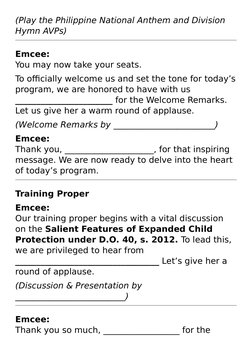 Emcee Script for Gender Development Seminar | PDF