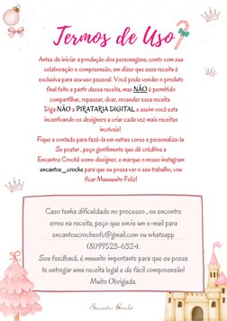 Antes de iniciar a produção dos personagens, conto com sua
colaboração e compreensão, em dizer que essa receita é
exclusiva p