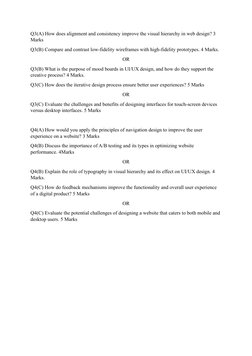 UI/UX Design Exam Questions and Answers | PDF | Usability | User Interface