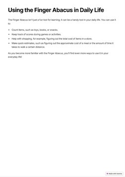 Finger Abacus Worksheet.pdf Learn Finger Abacus Basics | PDF | Hand | Finger