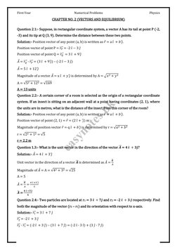 Class 11 Physics Chapter 2 Numericals | PDF | Force | Euclidean Vector