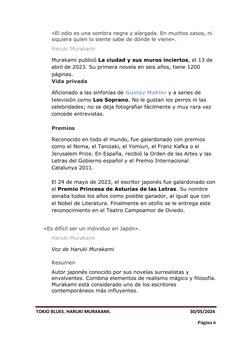 TOKIO BLUES. HARUKI MURAKAMI.                                                                     30/05/2024 
 
Página 6 
 
«