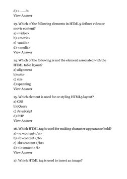 1000 HTML MCQs for Exam Prep | PDF | Html | Html Element