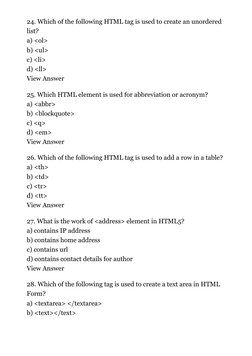 1000 HTML MCQs for Exam Prep | PDF | Html | Html Element