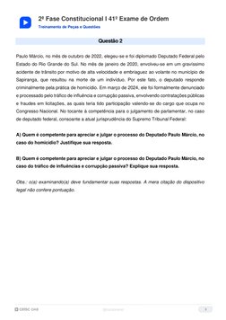 2ª Fase Constitucional I 41º Exame de Ordem 
 
 
Treinamento de Peças e Questões 
8 
Questão 2  
 
Paulo Márcio, no mês de