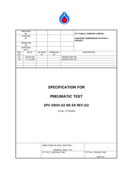 PREPARED 
BY 
 
 
 
 
PTT PUBLIC COMPANY LIMITED 
CHECKED 
BY 
 
 
 
 
ONSHORE COMPRESSOR STATION 4 
PROJECT 
APPROVED