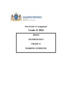 Grade 11 Mathematics 2024 Memo | PDF | Complex Analysis | Combinatorics