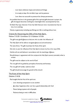 Page 8 
 
        Love bears, believes, hopes and endures all things 
 
        It is ready to deep firm its faith, hope an