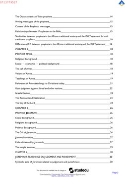 Page 2 
 
The Characteristics of false prophets.