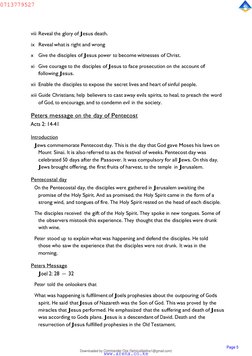 Page 5 
 
viii Reveal the glory of Jesus death. 
ix  Reveal what is right and wrong 
x   Give the disciples of Jesus power to