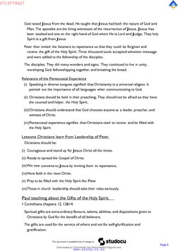 Page 6 
 
  God raised Jesus from the dead. He taught that Jesus had both the nature of God and 
Man. The apostles are the li