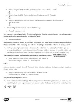 Page 5 of 5
b.	 What is the probability that Bob is able to spell his name with the 3 cards? 
c.	 What is the probability tha