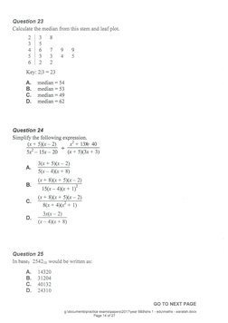 Selective Sample Paper Maths Practice Selective Paper | PDF