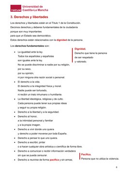 3. Derechos y libertades 
Los derechos y libertades están en el Título 1 de la Constitución.  
Decimos derechos y deberes