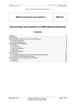 IMDS General Rules and Guidelines | PDF | Chemical Substances | Weight