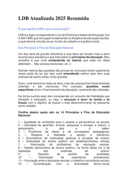 Resumo da LDB Atualizada 2025 | PDF | Pré-escola | Educação Especial