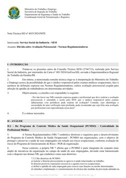 Avaliação Psicossocial e Normas NR 7 | PDF | Psicologia | Psicologia Social