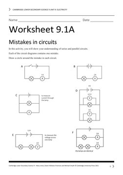 Grade 9 Series and Parallel Circuits Worksheet | PDF | Series And ...