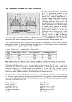Step 3: Calculation of average fluid velocity for each zone.
The fluid velocity the spinner is measuring 
is  at  its  centra