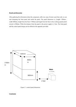 420mm
2 feet
Result and discussion
After gathering the information about the component, cable size, type of motor used, then