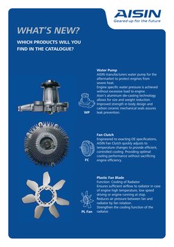 AISIN Cooling System Catalogue 2010 | PDF | Leak | Radiator