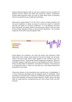 Alpha-centered programs help you tap your creativity and are excellent for 
problem  solving,  finding  new  ideas  and  prac