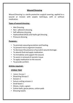 wound dressing sterile technique Clean Wound Dressing Change Techniques