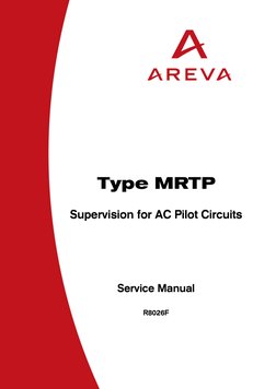  
 
 
Type MRTP 
Supervision for AC Pilot Circuits 
 
 
Service Manual 
R8026F 
 
 
