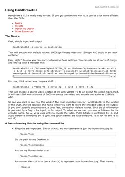 HandBrakeCLI Command Line Guide | PDF | Command Line Interface ...
