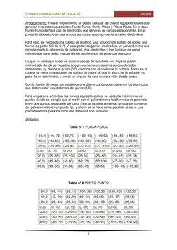 [PRIMER LABORATORIO DE FISICA III] 
                                UNI-FIM 
 
 
5 
 
Procedimiento: Para el experimento se d