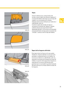 31
Tapas
S355_067
Tapas de los largueros del techo
Estas tapas cierran los huecos en los que quedan 
alojados los  largueros