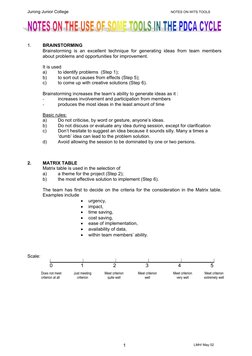 Jurong Junior College 
 
NOTES ON WITS TOOLS 
 
 
 
 
1. 
BRAINSTORMING 
Brainstorming is an excellent technique for generati