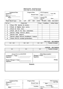 Electrical Preventive Maintenance Checklist | PDF | Power (Physics ...