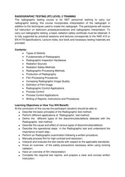 RT Level 2 Training Course Overview | PDF | Nondestructive Testing ...