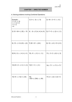 Directed Numbers and Operations Worksheet | PDF | Decimal | Fraction ...