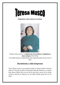 (http://2.bp.blogspot.com/-GQ1P1AS5PuE/T3Je0RjsjkI/AAAAAAAAD2Q/g1CchY9i0cE/s1600/Teresa_Musco.jpg) 
Estigmática, alma místic