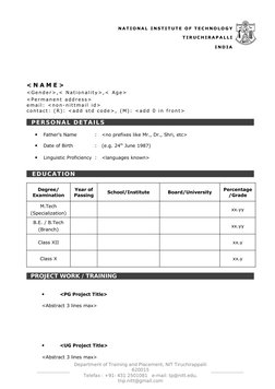 N A T I O N A L  I N S T I T U T E  O F  T E C H NO L O G Y
             
                  T I R U