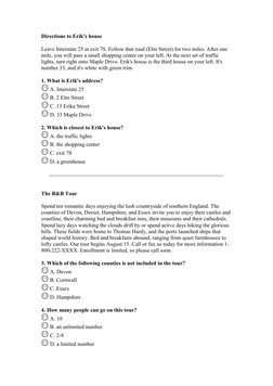 Directions to Erik's house 
Leave Interstate 25 at exit 7S. Follow that road (Elm Street) for two miles. After one 
mile, you