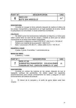 P A R T  N º
D E S C R IP C IP O N
U N D
IN O S  2 3 2
B O T E  S IN  A R R E G L O
6
m ³
DESCRIPCIÓN:
Consiste en recoger la