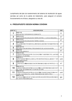 cumplimiento del plan de mantenimiento del sistema de recolección de aguas 
servidas  así  como  de  la  planta  de  tratamie