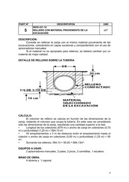 PART Nº
DESCRIPCIPON
UND
INOS 221.14
RELLENO CON MATERIAL PROVENIENTE DE LA 
EXCAVACIÓN
5
m³
DESCRIPCIÓN:
Consiste en rellena