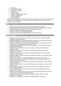  
Grading up 
7. Livestock Improvement 
 
Performance Testing 
 
Sib Testing 
 
Progeny testing 
 
Relative breeding Val