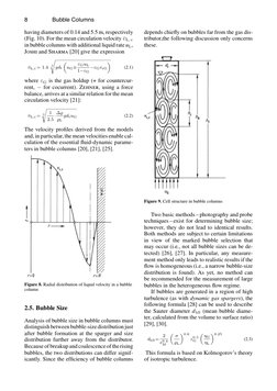 8
Bubble Columns
having diameters of 0.14 and 5.5 m, respectively
(Fig. 10). For the mean circulation velocity ¯υL, c
in bubb