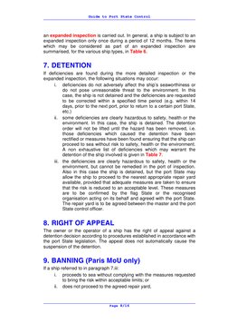 Guide to Port State Control
Page 8/16
an expanded inspection is carried out. In general, a ship is subject to an
expanded ins