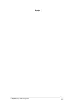 CEPA: Selected Economic Issues, No.3 
 
1 
Preface 
