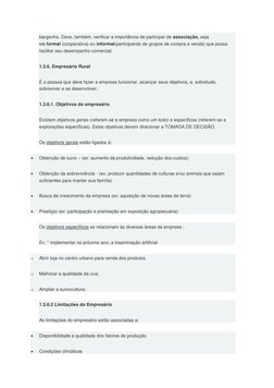 barganha. Deve, também, verificar a importância de participar de associação, seja 
ela formal (cooperativa) ou informal(parti